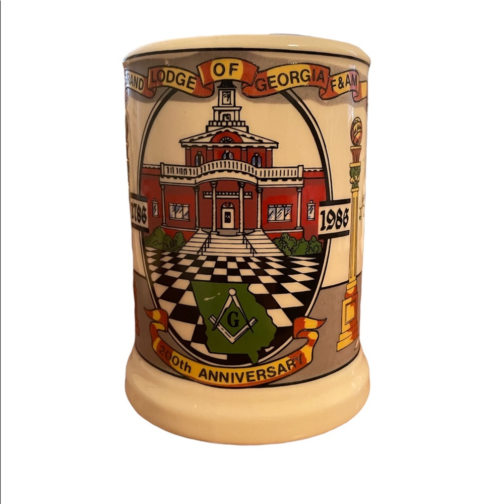Mason 200 Anniversary Grand Lodge of Georgia Stein 1786-1986 LTD Edition #1027